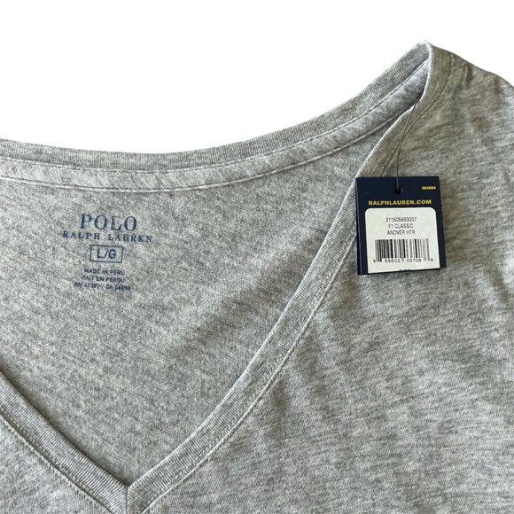 Polo Ralph Lauren V-neck Grey T-shirt - NWT - Picture 6 of 6